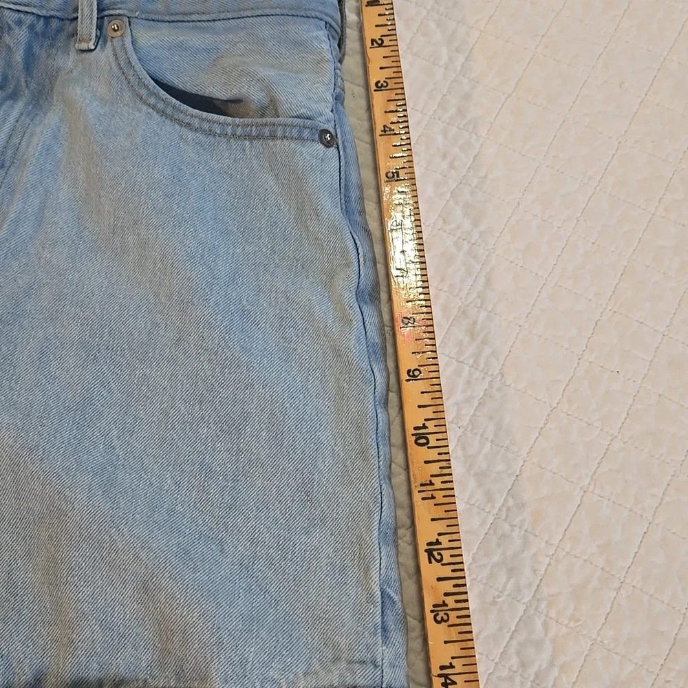 Everlane A Line Shorts Womens 27 Waist High Waisted Cotton Light Wash - Picture 6 of 10